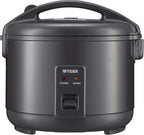 Tiger JNP-S15U-KY 8 Cup Capacity White Rice Cooker with Non-Stick Inner Pot, Retractable Power Cord, and Keep Warm up to 12 hours (Obsidian Black)