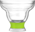 Host FREEZE Stemless Margarita Glasses, Insulated Plastic Cocktail Glasses for Frozen Drinks, Double Wall Chiller Cups for Beach, Outdoor Party, Home Bar, Margarita Gifts, 12 oz, Set of 2, Green