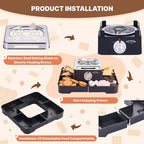 Electric Smores Maker - Indoor Smores Kit with 4 Detachable Trays, 4 Stainless Steel Forks - Flameless Smores Maker Tabletop Indoor Kit (Black)