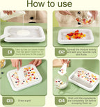 Rolled Ice Cream Maker Kit, At-Home Instant Freeze Plate with 2 Scrapers, 9×7 inch, DIY Stainless Steel 304 Homemade Iced Tray, Fun Family Activity (white)