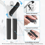 Can Opener Manual, COKORA Can Openers Hand Held with Comfort Anti-Slip Handles, Heavy Duty Stainless Steel Can Opener Smooth Edge and Bottle Openers, Easy Turn Can Openers for Seniors, Kitchen, Gray
