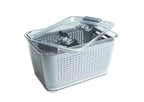 Kitchen Spaces Colander Stackable Food Storage Bin, Large, Gray, 11"L x 7"W x 9"H