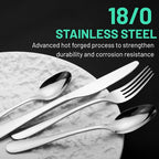 VIVANI 16 Piece Silverware Set for 4, Premium Stainless Steel Cutlery Set, Utensil Sets, Flatware Sets for 4, Forks Spoons and Knives Set Dishwasher Safe for Home Kitchen