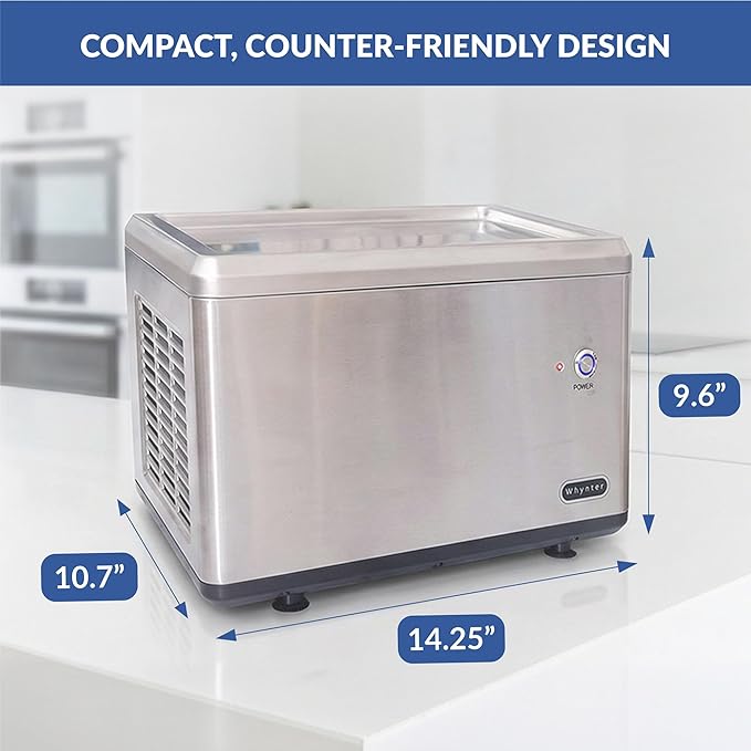 Whynter ICR-300SS 0.5-Quart Stainless Steel Rolled Ice Cream Maker With Compressor