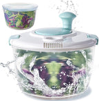 LEPCY Salad Spinner, Durable Bowl Never Crack. 4.8 Qt Large Capacity Lettuce and Vegetable Spinner with Storage Lid, Non-skid Base. Gifts for Mom Women Parents