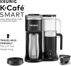 Keurig K-Café SMART Single Serve Coffee Maker with WiFi Compatibility, Latte and Cappuccino Machine with Built-In Frother, 6 Brew Sizes, Black