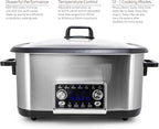 8 Quart 12-in-1 Deluxe Multi Cooker with Sous Vide Function, Programmable Electric Pressure Cooker with Non-Stick Pot, Glass Lid & Adjustable Temperature Settings for Family Meals