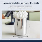 OCS Parts 6.75-Inch Kitchen Utensil Holder | Stainless Steel Dishwasher Safe Kitchen Countertop Organizer