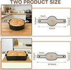 2PCS Rsiynax Silicone Bread Sling for Dutch Oven, Non-Stick Reusable Baking Mat with Long Handles, Oval & Round Sourdough Transfer Mat (Gray)