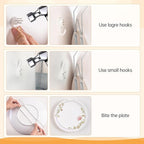 Bilillo 20 pcs Plate Hangers for The Wall, 4/6/8/10 Inch Invisible Decorative Wall Plates Hangers, Stainless Steel Plate Wall Holders for Display Various Sizes with Hooks for Decorative Silver