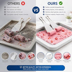 Ice Cream Roller Maker, At Home Rolled Ice Cream Maker Machine, Dairy Free & Frozen Yogurt Maker, Electric Free Countertop Ice Cream Machine with Spade for Rolls, Sorbet & Frozen Yogurt (White)