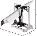 Knife Sharpener, Knife Sharpener Tool with Self-Adjusting, Stainless Steel and Tungsten Carbide, Knife Sharpeners for Kitchen Knives Helps Repair Sharpens, Hones, Polishes Blades