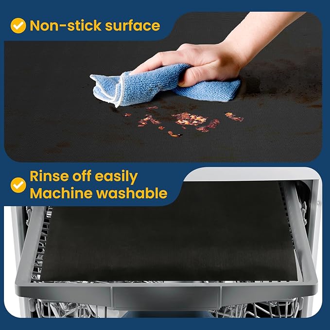 4Pack Oven Liners for Bottom of Electric Gas Oven, Thick Heavy Duty Nonstick Teflon Oven Mat, Heat Resistant Grill Baking Mats Outdoor BPA and PFOA Free Oven Floor Protector Liner