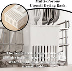 3 Pcs Utensil Drying Rack Universal Cup Silverware Utensil Drying Holder Basket for Home Kitchen, White