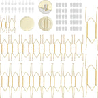 Bilillo 20 pcs Plate Hangers for The Wall, 4/6/8/10 Inch Invisible Decorative Wall Plates Hangers, Stainless Steel Plate Wall Holders for Display Various Sizes with Hooks for Decorative Gold