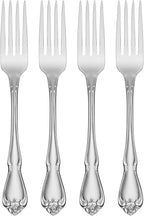 Oneida Silverware Set, Oneida True Rose Everyday Flatware Dinner Forks Set, Service For 4, 18/0 Stainless Steel Fork Sets, Rust Resistant, Dishwasher Safe, Dining Utensils Sets (Silver, 4 Piece)