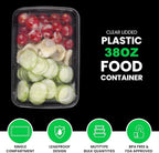 WGCC Meal Prep Containers [38OZ] Plastic Food Storage Containers With Lids,10-Pack Reusable To Go Containers, Disposable Food Prep Container, BPA-free, Stackable, Microwave/Dishwasher/Freezer Safe