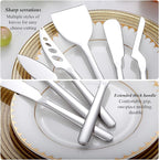 Berglander Cheese Knife Set of 5 for All Types of Cheese, Stainless Steel Cheese Cutter Slicer Ergonomic Design for Confortable Grip and Cut, Butter Spreader Knife