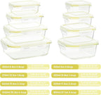 Vtopmart 8 Pack Glass Food Storage Containers with Airtight Lids, Glass Meal Prep Containers, Lunch Office Meal for Microwave, Oven, Freezer and Dishwasher, BPA Free