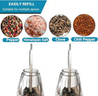 Pepper Mill Manual Salt and Pepper Grinder Set, Classic Transparent Pepper Grinder Salt Mills 2pcs 8in，Solid Wood Hand Shaker Rotor Pepper Salt Grinder Ceramic Core Adjustable Coarseness Spices