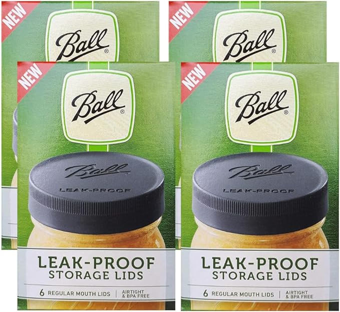 Ball Mason Jar Leak-Proof Lids, Regular Mouth, 6 CT (Pack of 4)