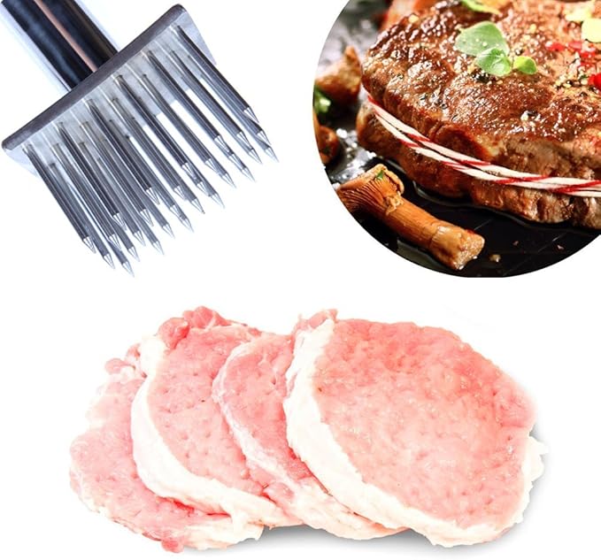 Professional Meat Tenderizer Tool Poultry Tenderizers with 28 Stainless Steel Blades Meat Mallet for Beef,Pork,Chicken