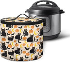 Halloween Electric Pressure Cooker Insulation Bag Effective Insulation Pressure Cooker Handbag Keep Your Cooker Dust Free, Pumpkin Moon Black Cat