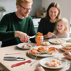2026 Upgraded 20PCS Seafood Tool Set, Includes 6 Crab Leg Crackers, 6 Stainless Steel Crab Forks, 6 Lobster Shellers, 2 Seafood Scissors & Storage Bag, Nut Crackers for Crab Legs