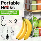 Ofiray-home Magnetic Shelf for Fridge with Wood Lid, Fruit Potato and Onion Storage Bins, Pantry Organizers & Storage, Large Container Magnetic Spice Rack for Refrigerator, Kitchen Counter (White, 1)