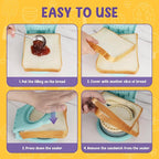TACGEA Uncrustable Sandwich Cutter Maker – Sandwich Sealer and Cutter for Lunchbox and Breakfast, Circle Shape, Light Blue