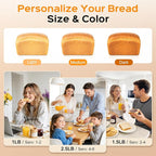 2.5LB Bread Maker with Built-in Electronic Scale, 25-in-1 Bread Machine, Beginner-Friendly with Adjustable Baking & Fermentation, Non-Stick Easy-Clean Pan, Quiet, 15H Delay, Recipes, White