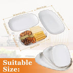Kassel Ceramic Serving Platter Set | 16”/14”/12” Oval Serving Trays for Entertaining at Parties and Weddings | Oven Safe Extra Large Serving Trays for Tacos, Steak, and Cake