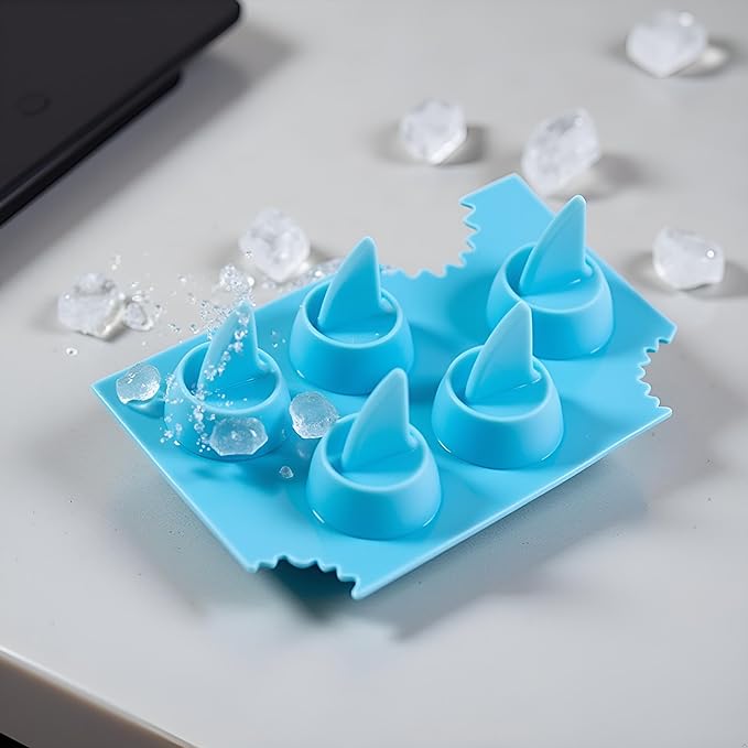 Blue Silicone Ice Cube Trays For Freezer Shark Fin Shape Ice Cube Tray,Novelty Silicone Diy Mould Shark Fin Chocolate Jello Mould Mold Ice Cube Tray Specialty Tools and Gadgets