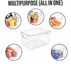 Clear Plastic Storage Bins, Pantry Organizers and Storage, Kitchen Organization and Storage Containers Bins for Organizing, Fridge, Freezer, Bathroom, Pantries, Medicine Cabinet Organizer Bin
