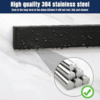 Dmore magnetic knife holder for wall—with 2 hooks, No Drilling 12 Inch black knife magnetic strip, Powerful knife magnet rack, include Adhesive Tape and screws for Knives, Utensils, and Tools