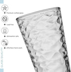 Biscayne Glassware Set, 24-Piece, Mixed Sizes with 16oz Cooler, 13oz DOF, 7 oz Juice and 3oz Shot Glasses - 6 Each Size = 24 Glasses