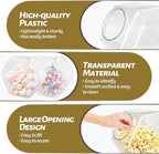 Woozettn 4 Pcs Plastic Candy Jars,71 Oz Clear Plastic Cookie Jars,Hexagonal Candy Containers with Lids for Kitchen,Dry Food,Candy,Dog Food,Cookies,Coffee Pod,Laundry Pod