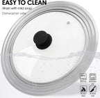 Universal Lid for Pots and Pans, Fits 11", 12" & 13" Diameter Cookware, Replacement Stainless Steel Skillets lids, Heat Resistant Frying Pan lid, Dishwasher Safe