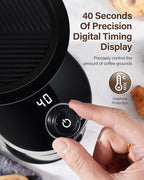 SHARDOR Burr Coffee Grinder Electric with 32 Grinding Sizes 3.0,Coffee Bean Grinder with 40 Seconds Adjustable Electronic Timer, Coffee Grinders for Home Use with Chamber Cleaning Button,Black