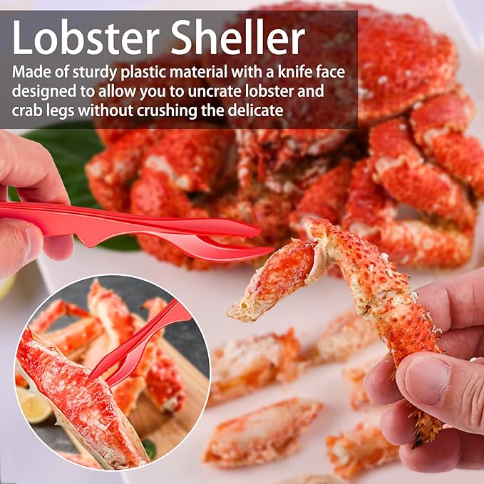 suoundey Seafood Cracker Tool Set With Lobster Sheller Stainless Steel Crab Crackers Crab Leg Fork Seafood Scissors And Storage Bag, Crab Leg Pick Utensils Set Crab Eating Tools (24Pcs)