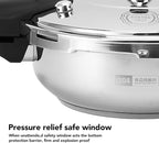 Electric Pressure Cooker,Stainless Steel Pressure Cooker,Multi Functional Cooker for Cooking Rice,Noodles,Stewing Soups,Steaming,Boiling Porridge (22CM)