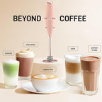 Zulay Kitchen Patented Tornado Triple Whisk Milk Frother with 4 Duracell Batteries – Handheld Foam Maker for Coffee, Lattes, Matcha & Hot Chocolate – Rich, Creamy Froth in Seconds - Rose Peach