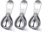 Patelai 3 Pieces Coffee Scoop Tablespoon Measuring Spoons Stainless Steel Coffee Scoops Short Handle Tablespoon for Tea Sugar Kitchen Gifts(15 ml,Silver)
