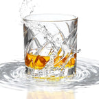 PARACITY Spinning Whiskey Glasses Set of 2, Rotatable Old Fashioned Glassware, Bourbon/Cocktail/Rock Glasses for Bar, Party and Home, Whiskey Gift for Men