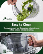 Food Processor, 4 Programs & Pulse,1000W Max Power,12 Cups Total Volume for Slicing, Mincing, Dicing, Shredding, Puree, Dough and Vegetable Chopper Clean Bowl Scraper, Stainless Steel