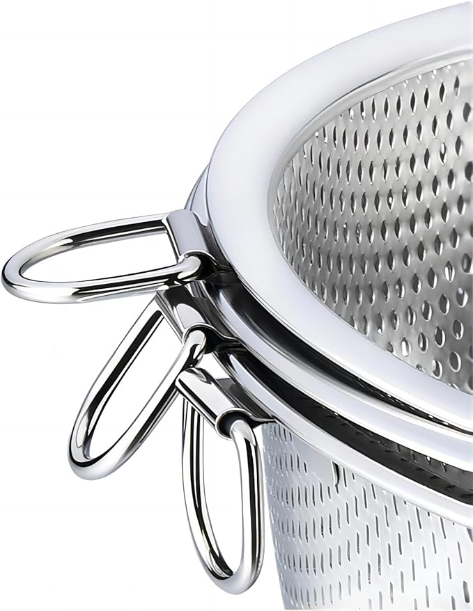 GREATLINK Food Pasta Colanders and Strainers for Kitchen Stainless Steel Collander, Kitchen Mesh Colander Large Metal Strainer for Pasta, Spaghetti, Berry, Veggies, Fruits, Noodles, Rice,Salads