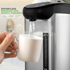 NutriChef Hot Water Urn Pot Insulated Stainless Steel,Auto & Manual Dispense,Auto Boiler,Safety Lock Shutoff 3.38 QT /3.2L - Auto Boiler Shut Off - PKWK43