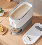 Sooyee 11Lbs Rice Dispenser,Rice Container with Lid Measuring Cylinder Moisture Proof Household,Food Dispenser for Rice, Grains Legumes and Corn