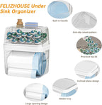 2-in-1 Trash Bag Holder Laundry & Dishwasher Pods Container,Garbage Bag Dispenser with Removable Lids,Kitchen Organizer and Under Sink Storage Box