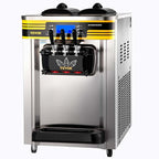 VEVOR Commercial Ice Cream Maker, 22-30L/H Yield, Countertop Soft Serve Machine with 2x6L Hopper 2L Cylinder LCD Panel Puffing Shortage Alarm, Frozen Yogurt Maker for Restaurant Snack Bar